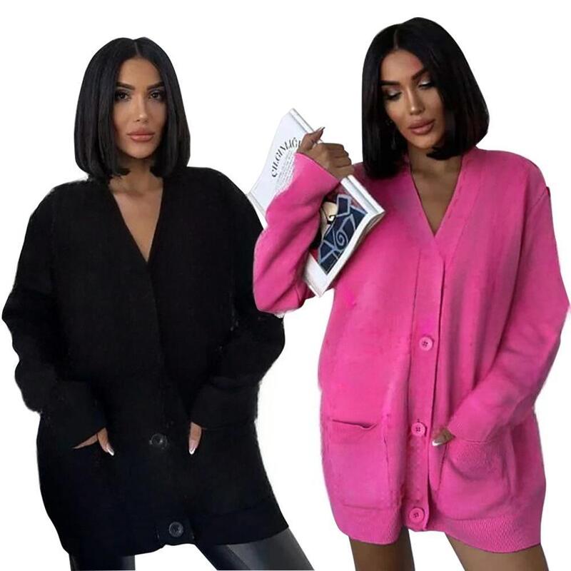 【Hot Sale Promotion】M4052 European and American Autumn/Winter Fashion Simple and Elegant Commuter Women's Knitted Sweater in Stock