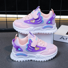 2025新款儿童运动鞋女童皮面休闲跑步鞋轻便透气学生女孩中大童鞋