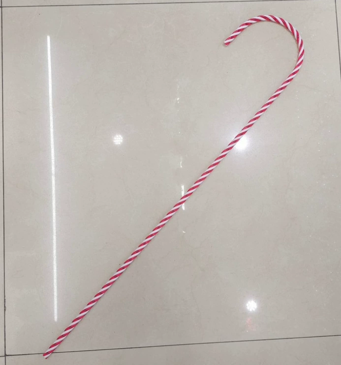 Christmas candy cane decoration, PS plastic, 15 cm, red‑white or mixed colors, bulk or packed