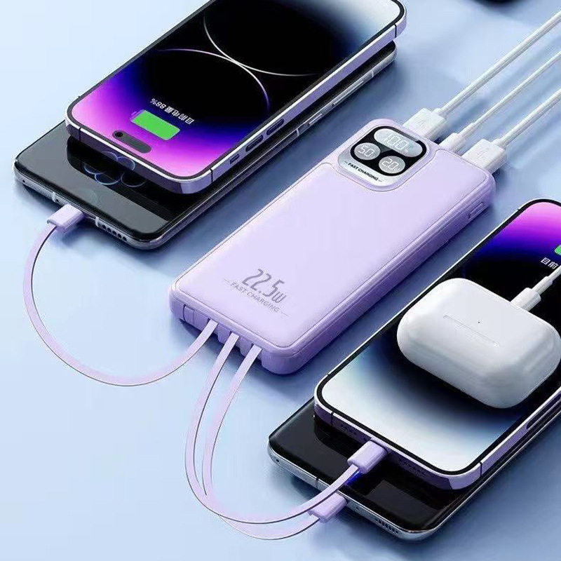 Nuevo 22.5w de carga rápida con cable de alimentación móvil de gran capacidad al aire libre LED pantalla digital compacta y conveniente multiespecificación