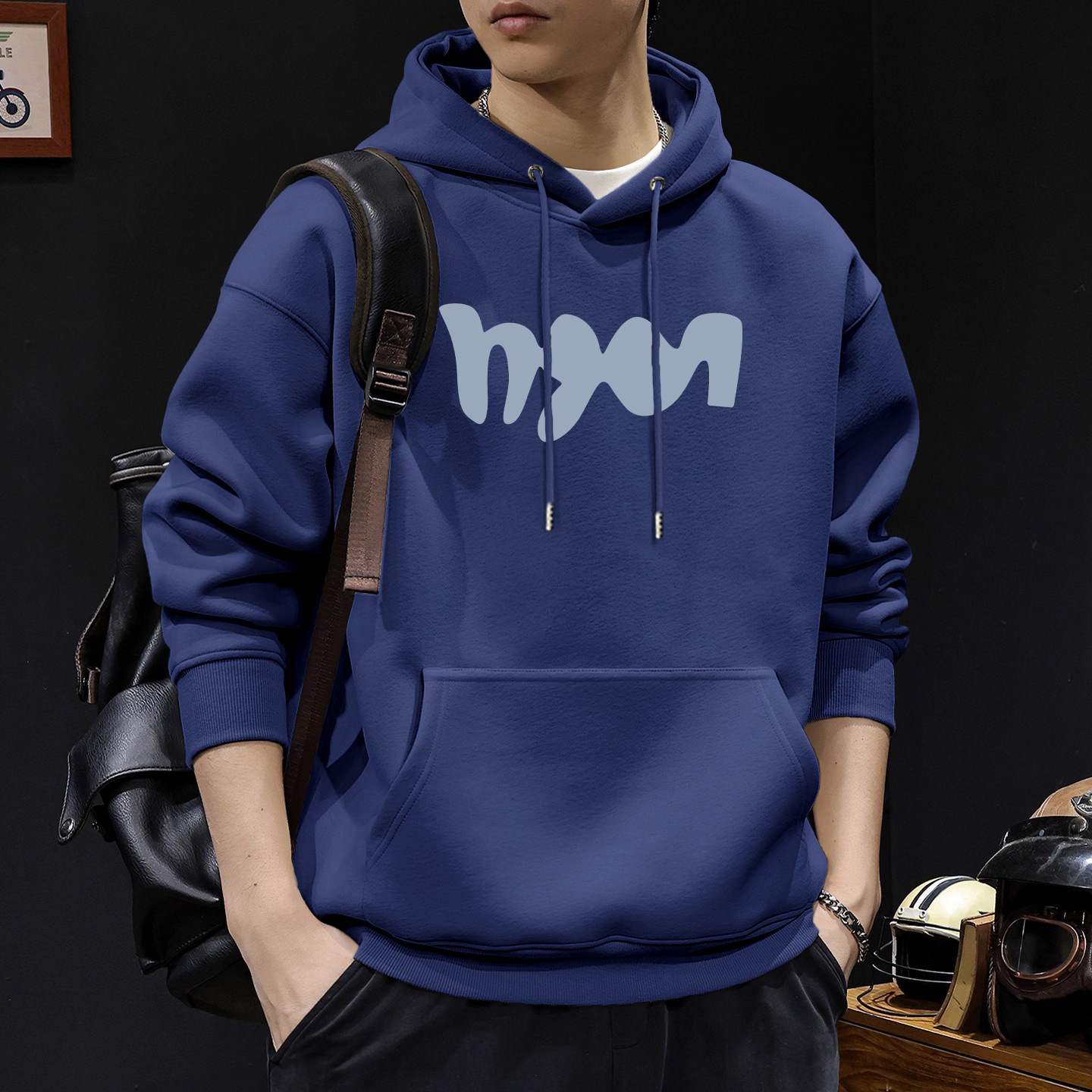 Nueva chaqueta con capuz para hombre otoño invierno pesado suelto oversize chaqueta retro americana para hombre