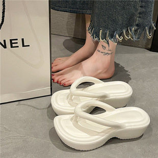 Zhao Lusi Slippers Thick-soled Height-increasing Feeling Anti-slip Home Travel Dual-use Flip-flops Beach Sandals for Women
