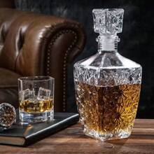 750ml钻石酒瓶1.5升XO洋酒瓶 水晶玻璃红酒醒酒器 白兰地水晶酒瓶