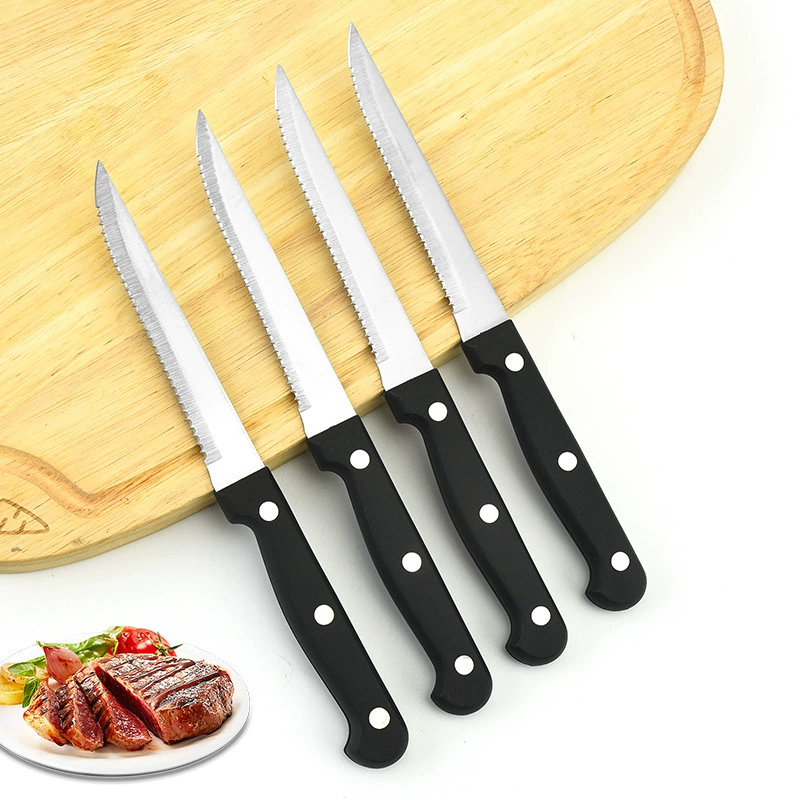 Нож Western из нержавеющей стали гостиничный нож для стейка костюм набор из 4 предметов бытовой кухонный полипропиленовый пластиковая ручка зубчатый нож для стейка