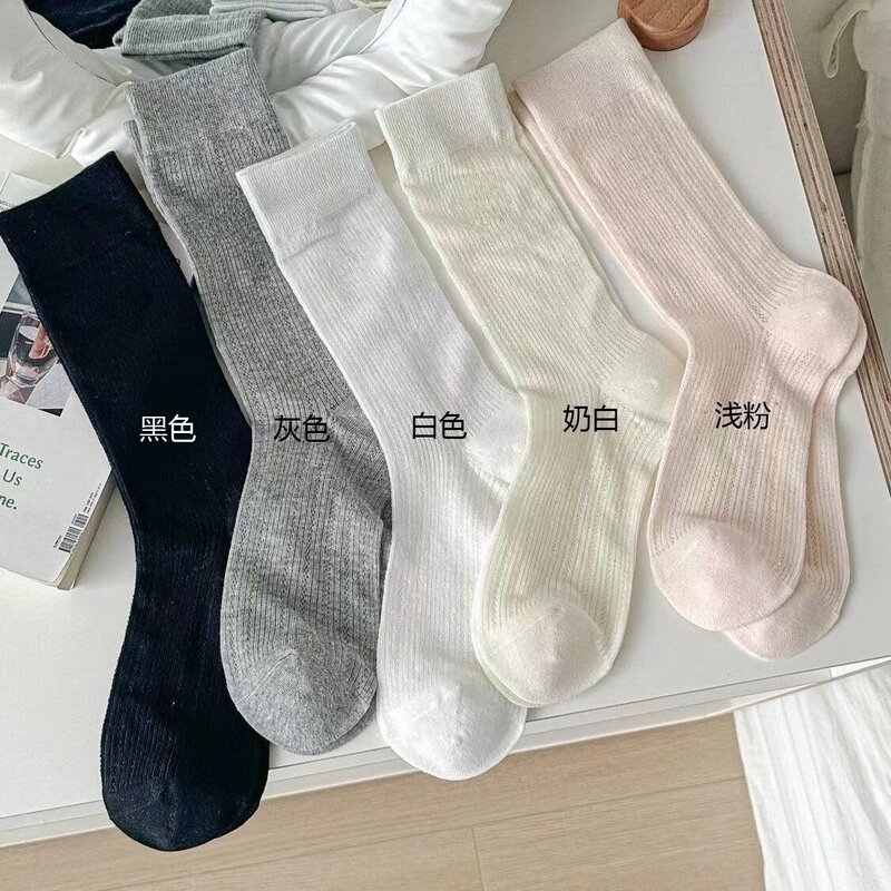 バレエの白い靴下の女性の夏の薄いタイプの中筒のメッシュの通気性jkの靴下のクリーム系の甘い少女の靴下|undefined