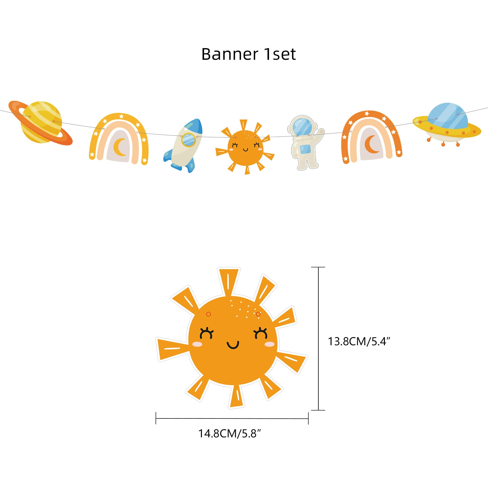 Набор украшений для торта на день рождения по теме солнца Around the sun, флажок из бумаги с надписью и стиль флага