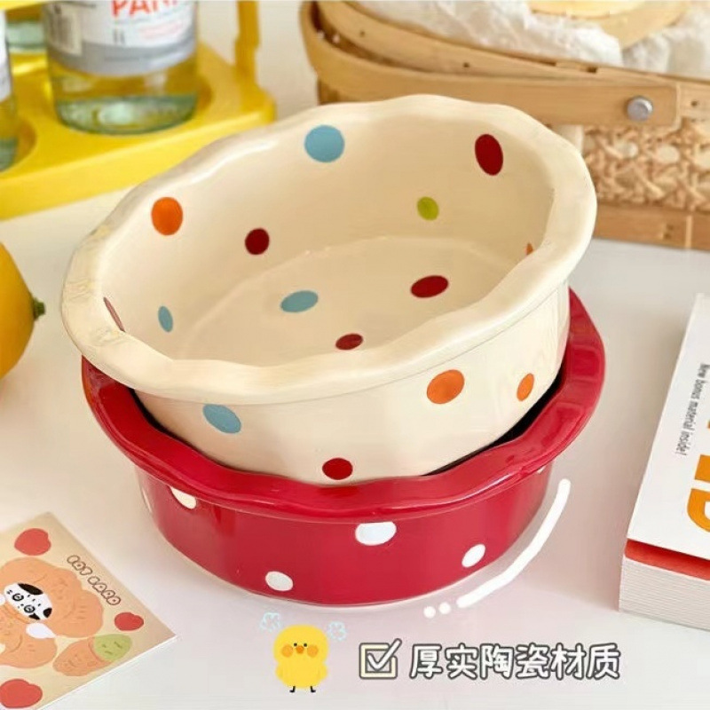 두꺼운 6.05inch 레이스 볼 - 베이지 + 브라이트 레드