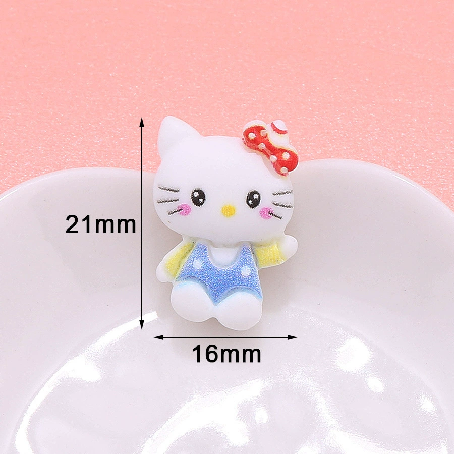 Набор заколок Hello Kitty, кремовый пластик мультфильм аксессуары для украшения чехлов diy, мультимодель