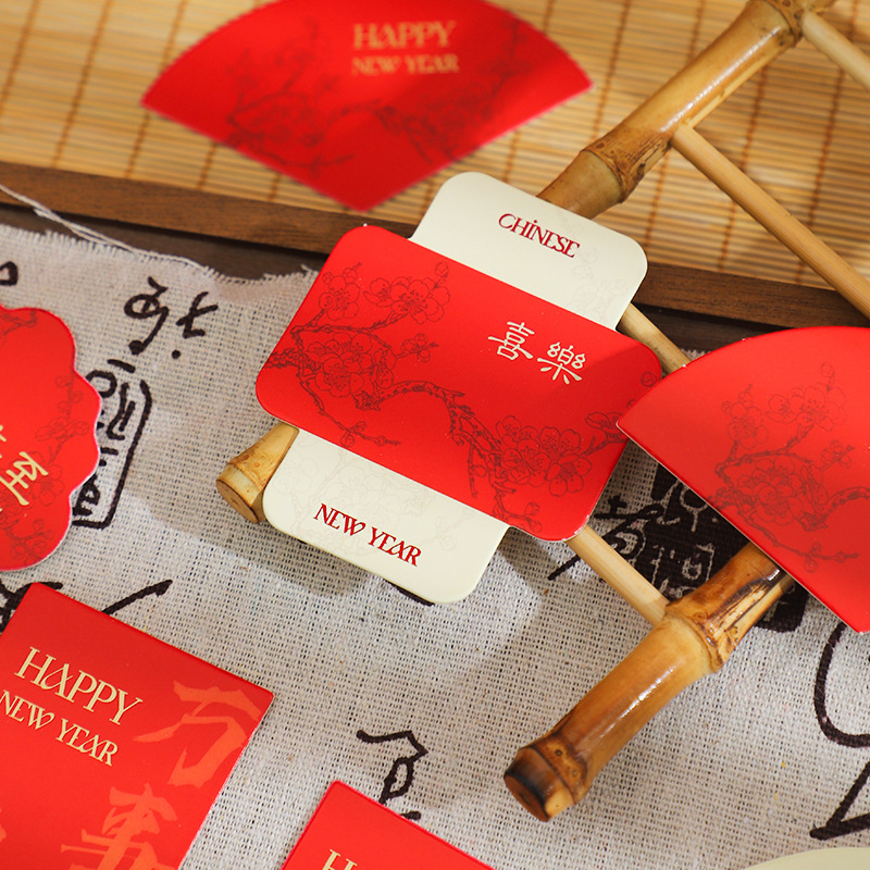 Tarjeta de decoración de Año Nuevo del dragón de siete colores tarjeta postal tarjeta de felicitación tarjeta colgante tarjeta colgante floral