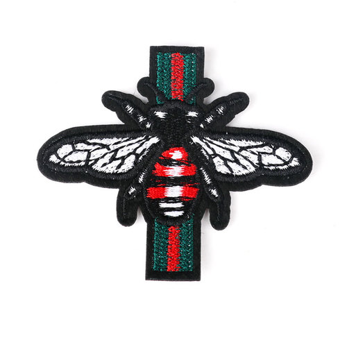 Water Diamond Bee Embroidery Fabric Patch Insect Clothing Pants Patch for Down Jacket Hole Repair DIY Decorative Patch