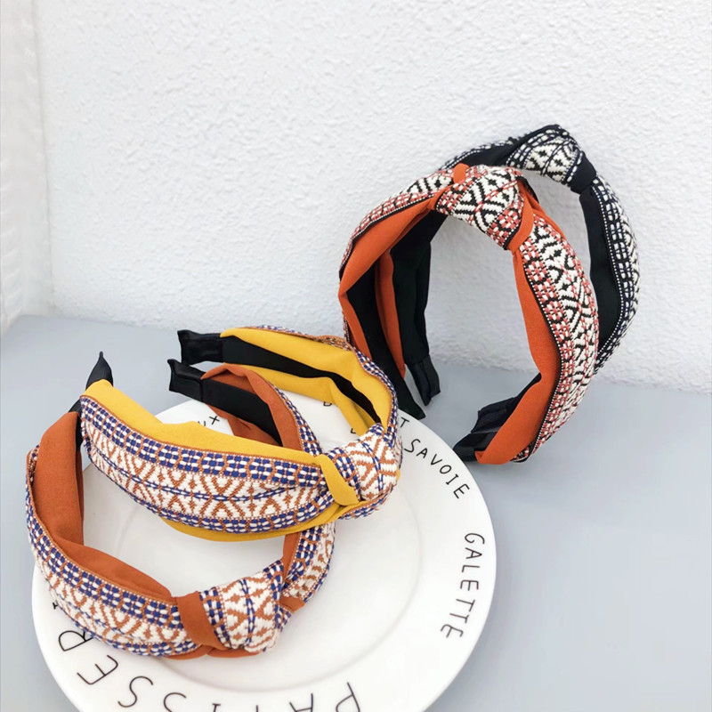 New Korean version Xiao Xiang Feng Hoop Women's Simple Middle Knot Wide Edge Headband French Shampoo Hair Clip_voghion.com