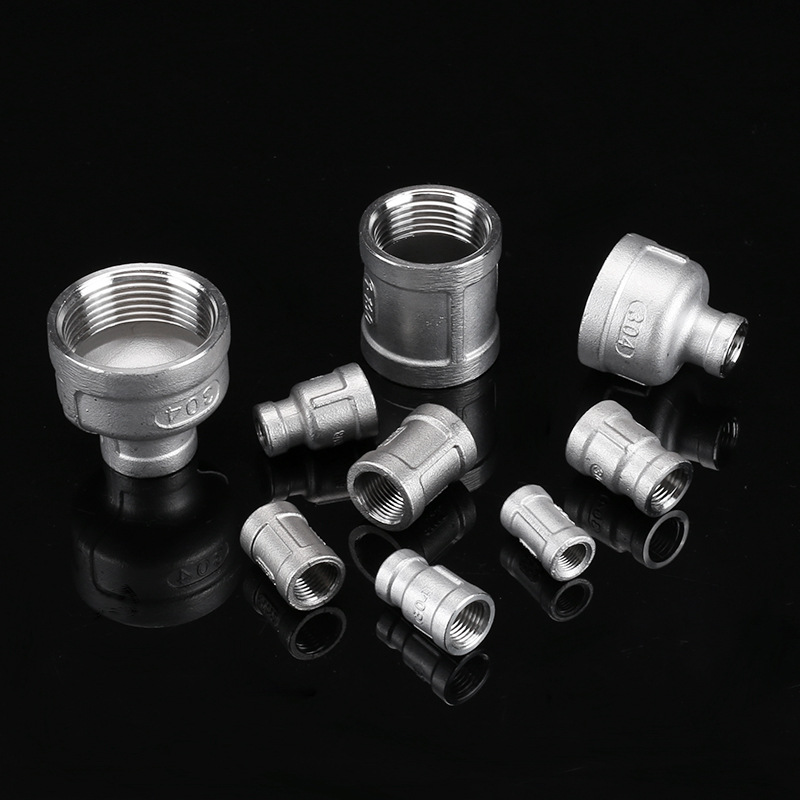 304 stainless steel 6-minute to 4-minute reducing double inner wire direct 1-1.2 inch equal diameter pipe antique pipe joint fittings