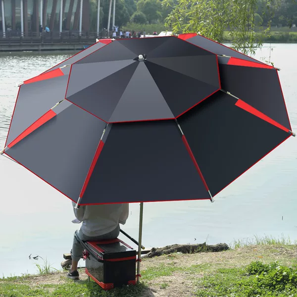 Stainless Steel Fishing Umbrella Wholesale Fishing Umbrella Extra Large Fish Umbrella Folding Umbrella Thickened Universal Fishing Umbrella Fishing Sun Protection Anti-riot