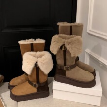 【梵芙娜】厚底雪地靴女2025冬季新款两穿加绒加厚保暖长筒靴棉鞋