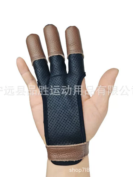 2026 New Model Cowhide Three-Finger Archery Gloves for Hunting, Finger Protection, Competition, Sports-Specific, Breathable, Single Piece