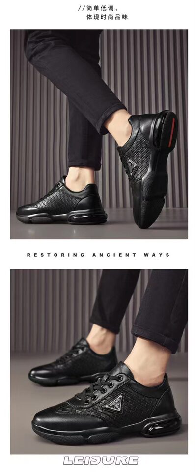 Giày thể thao nam da nhân tạo đế mềm nhẹ kiểu sneaker thời trang — Màu nâu, Màu đen chi tiết 12