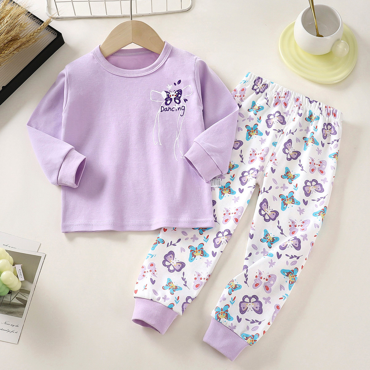 Set de ropa interior infantil de algodón nuevo otoño 2025 chaqueta de otoño para niños pantalones de otoño para niñas ropa de hogar para niñas ropa de niños