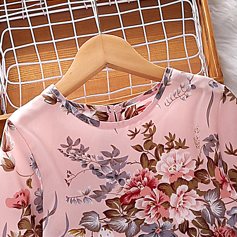 Mädchen Set Mit Floralem Langarmshirt Und Weiter Hose_voghion.com