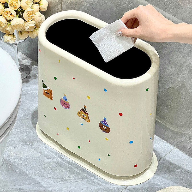 New Household Slim-Fit Trash Can for Bathroom, Kitchen, Toilet, Living Room, Bedroom, Large Capacity Waste Storage Bin New Household Slim-Fit Trash Can for Bathroom, Kitchen, Toilet, Living Room, Bedroom, Large Capacity Waste Storage Bin