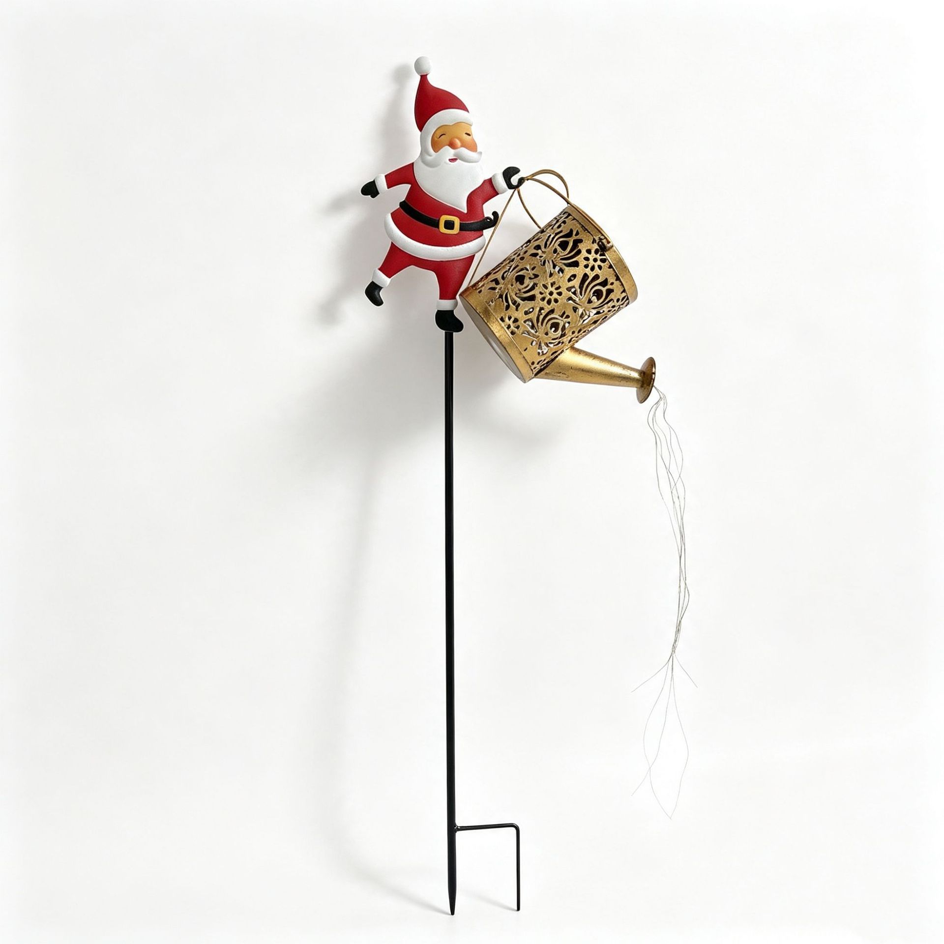 Nuevo creativo solar Santa lámpara de hierro forjado exterior pastoral balcón jardín iluminación decorativa