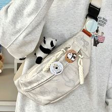 轻便防水可爱小众日系ins腰包清新胸包简约百搭港风多层少女挎包