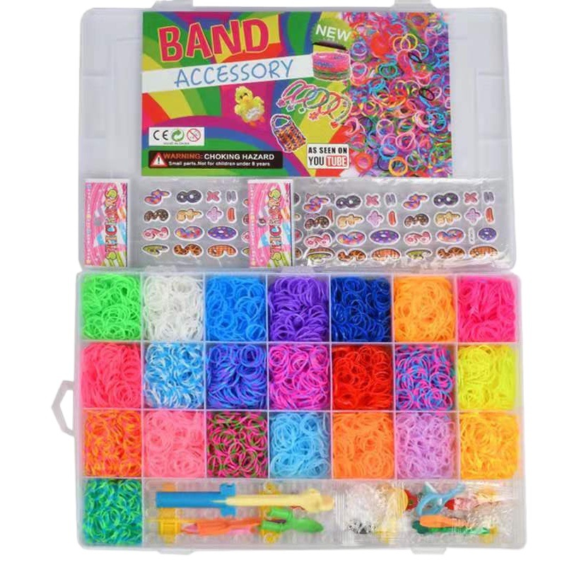 28 rejilla Arco Iris banda de goma máquina de trenzado hecho a mano DIY color Banda de goma educativos niños juguete trenzado pulsera traje