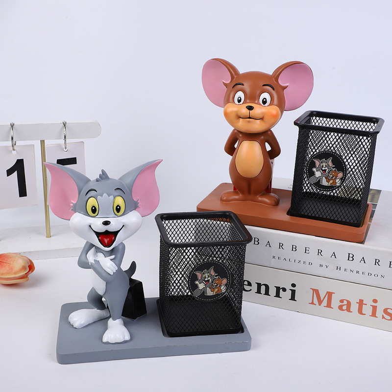 Tom and Jerry Pen Holder Large Capacity Multi-Functional Ins Style Simple Desktop Storage Artifact Student Stationery Office Collection Tom and Jerry Pen Holder Large Capacity Multi-Functional Ins Style Simple Desktop Storage Artifact Student Stationery Office Collection