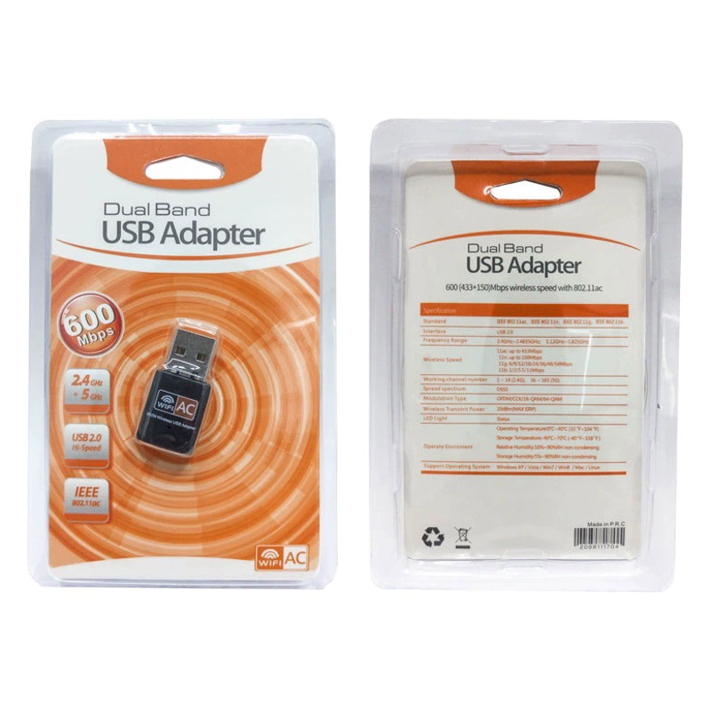 AC600M Двухдиапазонная USB беспроводная сетевая карта 5g MINI 2,4G внешний чип 8811 приемный адаптер WIFI