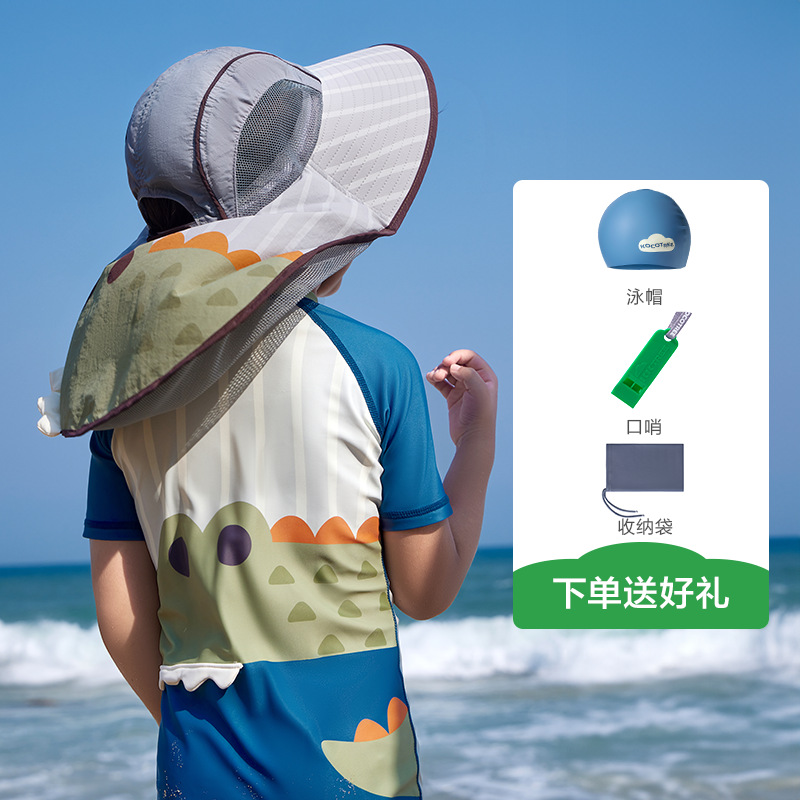 KK Tree Hilo original Traje de baño de una pieza para niños Protector solar para niñas Manga corta Antibacteriano Natación resistente al cloro Traje de baño para bebés Clase A