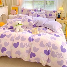 新款磨毛植物羊绒四件套亲肤柔软磨毛三件套加厚被套床单厂家直销