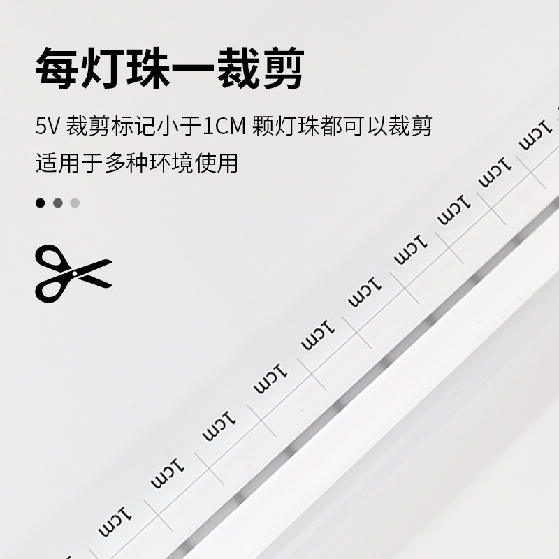 (2개) LED 빛 5V 실리콘 유연한 네온 라이트 스트립 USB 스위치 배터리 상자 메이크업 미러 분위기 선형 빛 방수