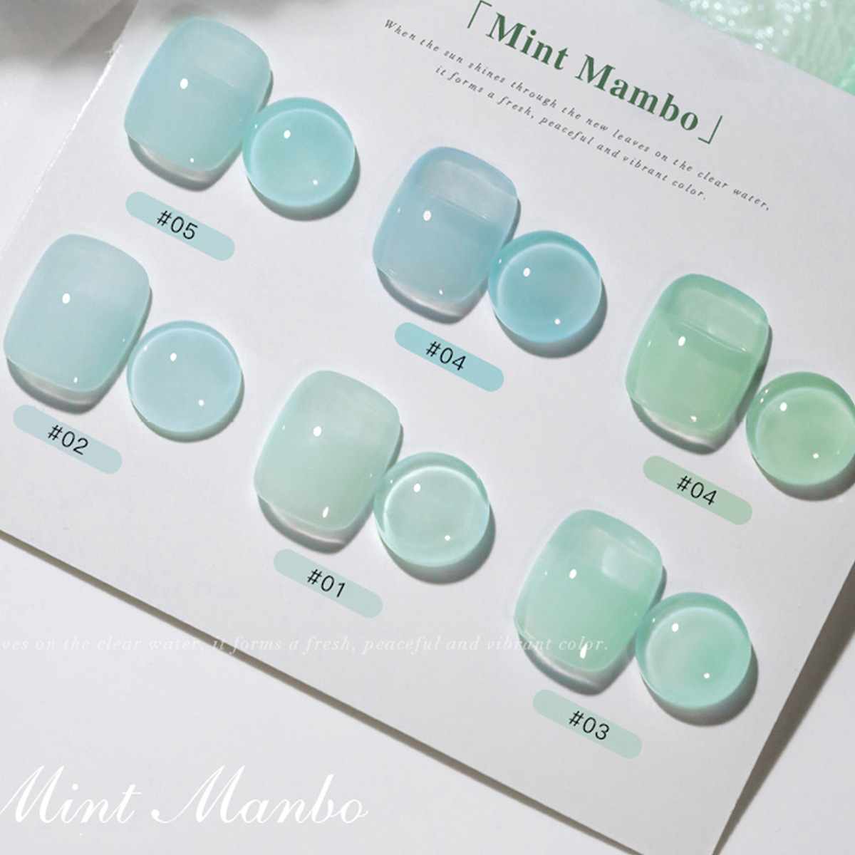 Mint Mambo Gel de esmalte de uñas Verano Nuevo pegamento de esmalte de uñas a través del hielo Nuevo salón de uñas de larga duración para mujeres populares