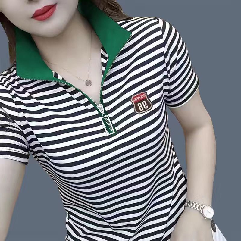 Clearance Sale~ Foreign Trade Summer Women's Short Sleeve T-Shirt Fashionable Trendy Mom Polo Top Elegant Age-Reducing Clearance Sale~ Foreign Trade Summer Women's Short Sleeve T-Shirt Fashionable Trendy Mom Polo Top Elegant Age-Reducing