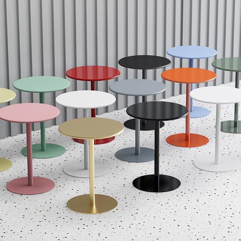 Colorful Small Coffee Table, Milk Tea Shop Small Round Table, Simple Bedroom Bedside Table, Living Room Mini Round Side Table Colorful Small Coffee Table, Milk Tea Shop Small Round Table, Simple Bedroom Bedside Table, Living Room Mini Round Side Table