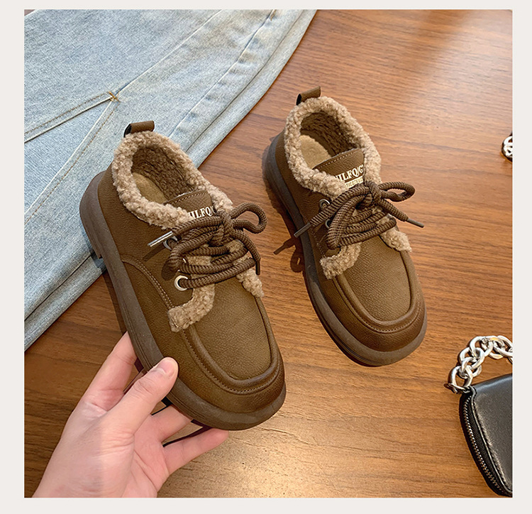 Kleine Lederschuhe im britischen Stil, trendige Winternische für Mädchen, Isolierung aus Baumwollplüsch mit niedrigem Absatz, Außenschuhe mit weicher_voghion.com