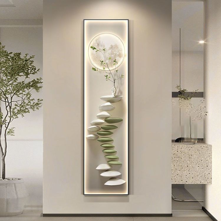 Light Luxury Slender Strip Entrance Decorative Painting Modern Simple High-End Corridor Aisle Sticker Thin Column Vertical Self-Adhesive Mural