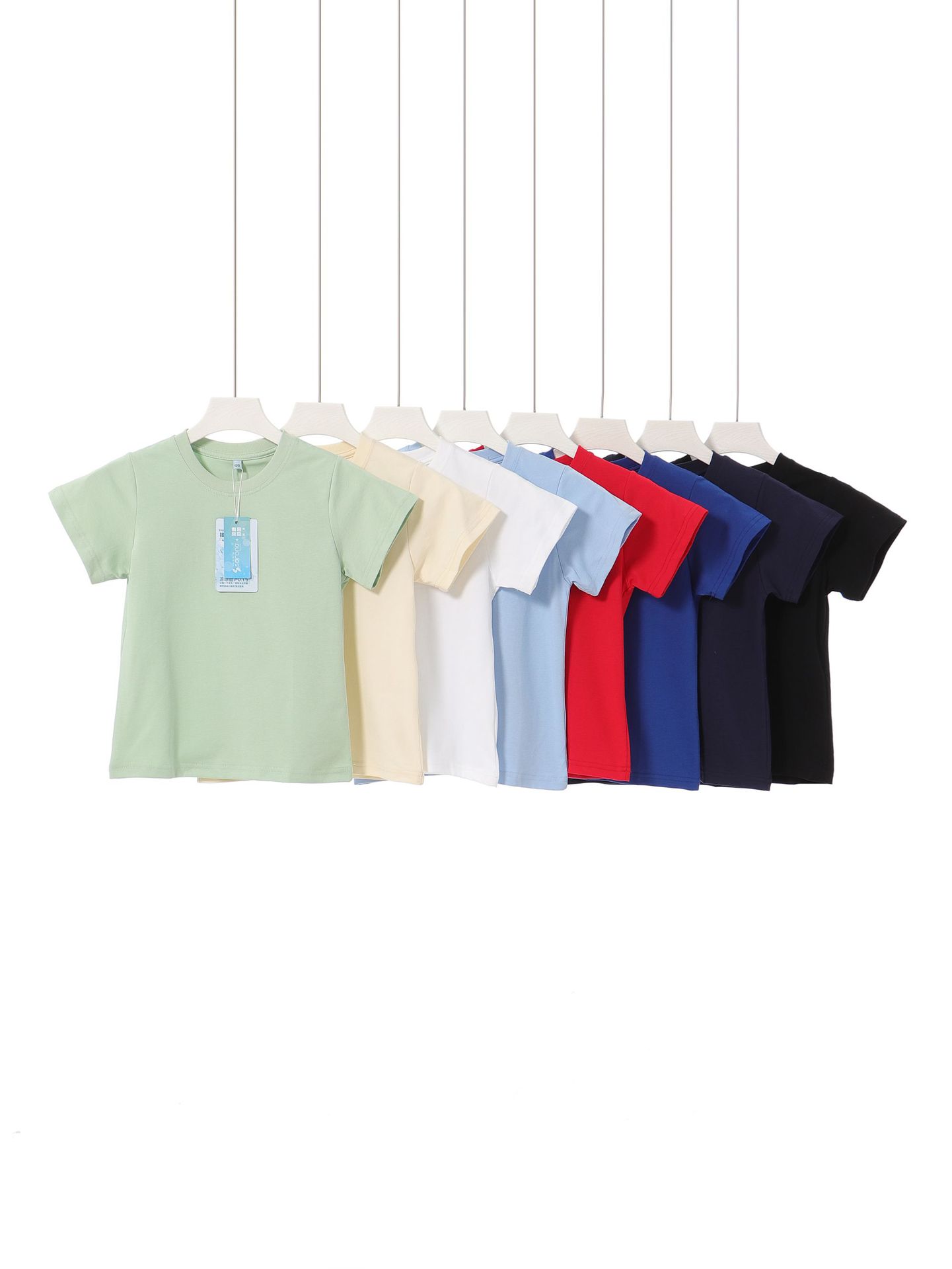 Fashionable Brand Pure Color 230g Solona Cool Kidsren's Round Neck Short-Sleeved Outdoor Technology 5A Antibacterial Breathable Kidsren's T-Shirt