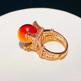 14mm Mexican Red Blue Perot Seiko Inlaid S925 Silver Ring Vacuum Electroplated Thick Gold Not Fading