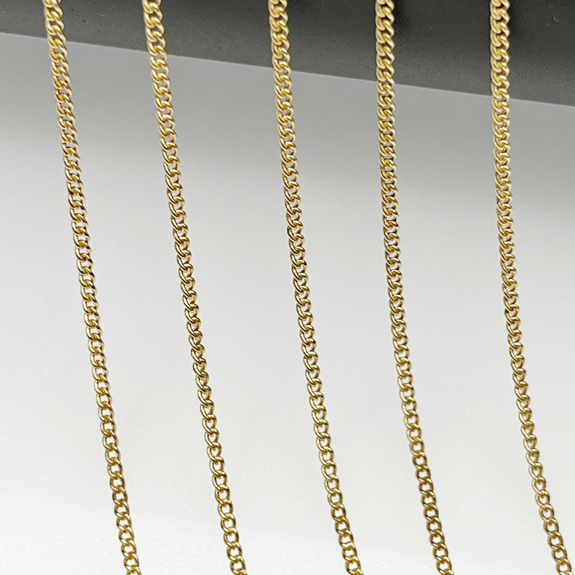 1. 3mm wide side Denim chain thin copper chain necklace semi-finished bare chain basic South Korea chain manufacturer