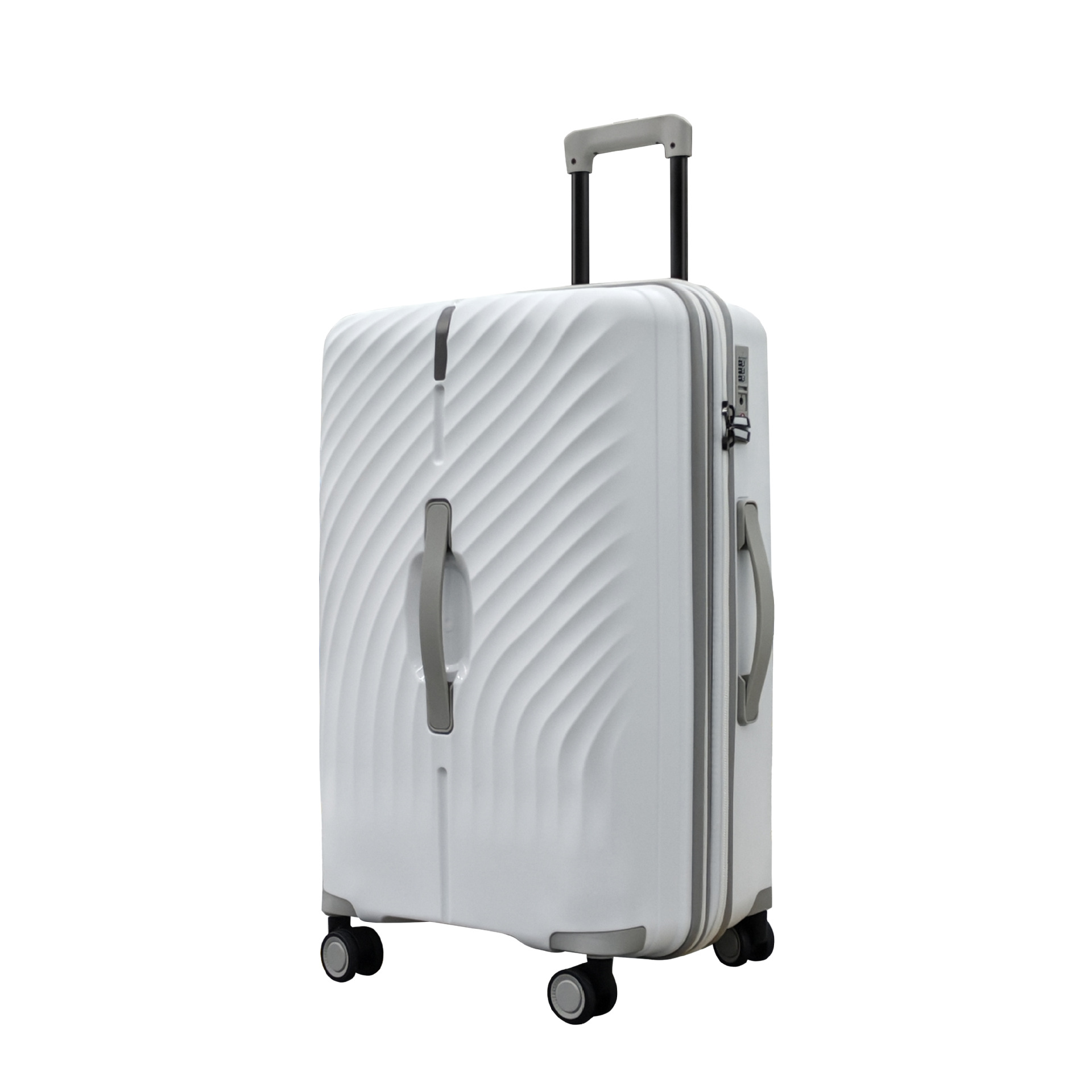 Vali nhựa PP khóa kéo chống trộm 28 inch ngăn ướt khô bánh xe đa năng Yeziwang — màu xanh sapphire ngọc trai, Màu đen, trắng, màu xám kim loại chi tiết 13