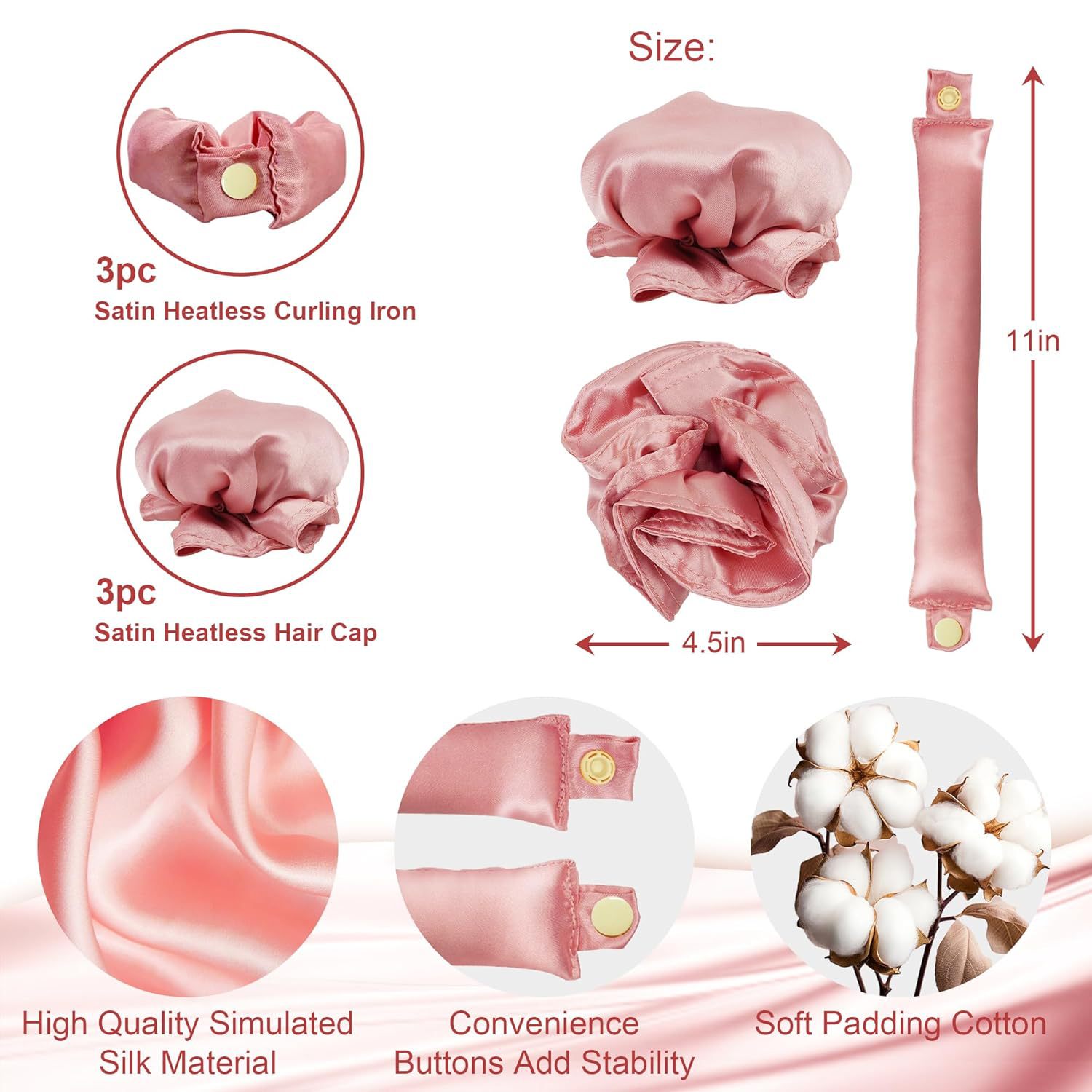 Cross-border NO CALIENTE palo curling BUN BONS Pelo Rizado cubierta traje de viaje almohada rodillo largo medio pelo grande onda de pelo rizado