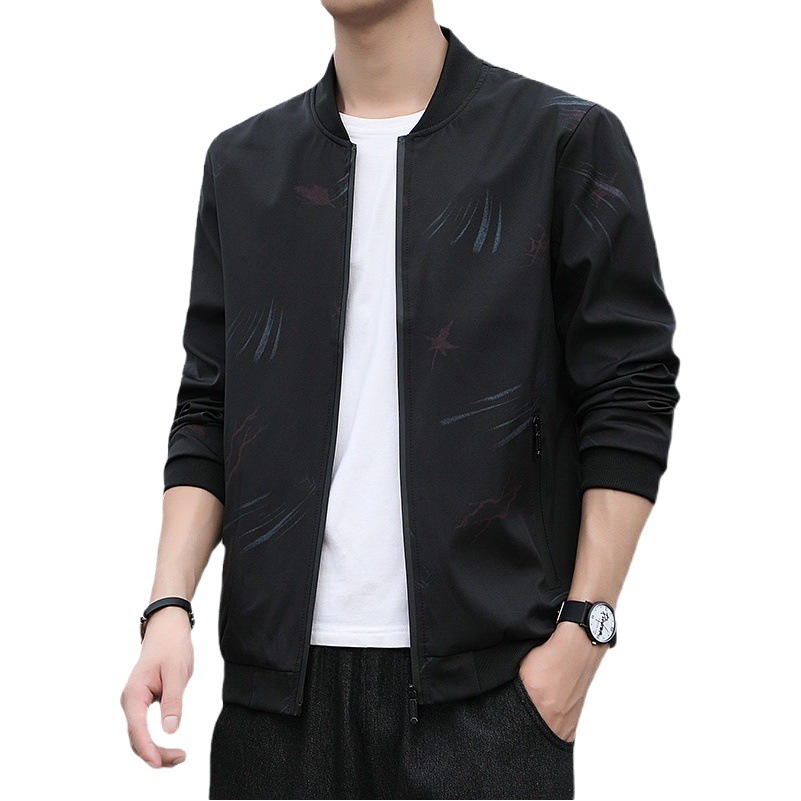 Chaqueta de hombre para primavera y otoño, estilo fino, holgada, moderna, informal, tipo béisbol, talla grande, venta al por mayor.