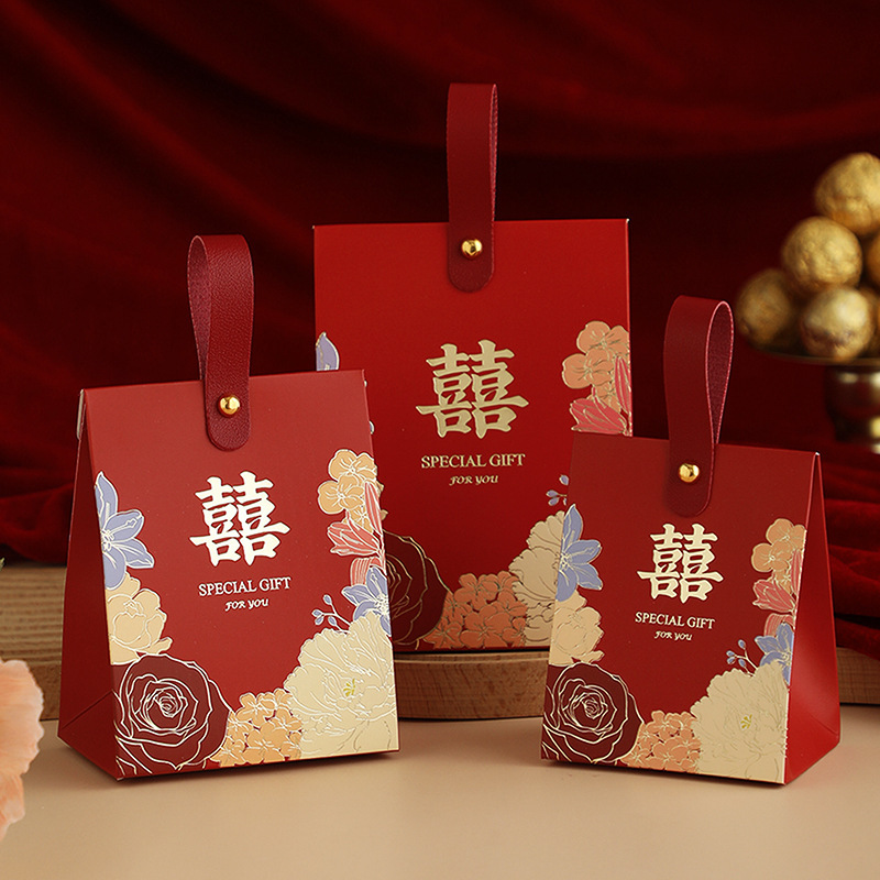 結婚式のお菓子箱 高級感 ウェディング 婚約式のお菓子箱 2025年新作 キャンディボックス バッグ キャンディギフトボックス 卸売|undefined