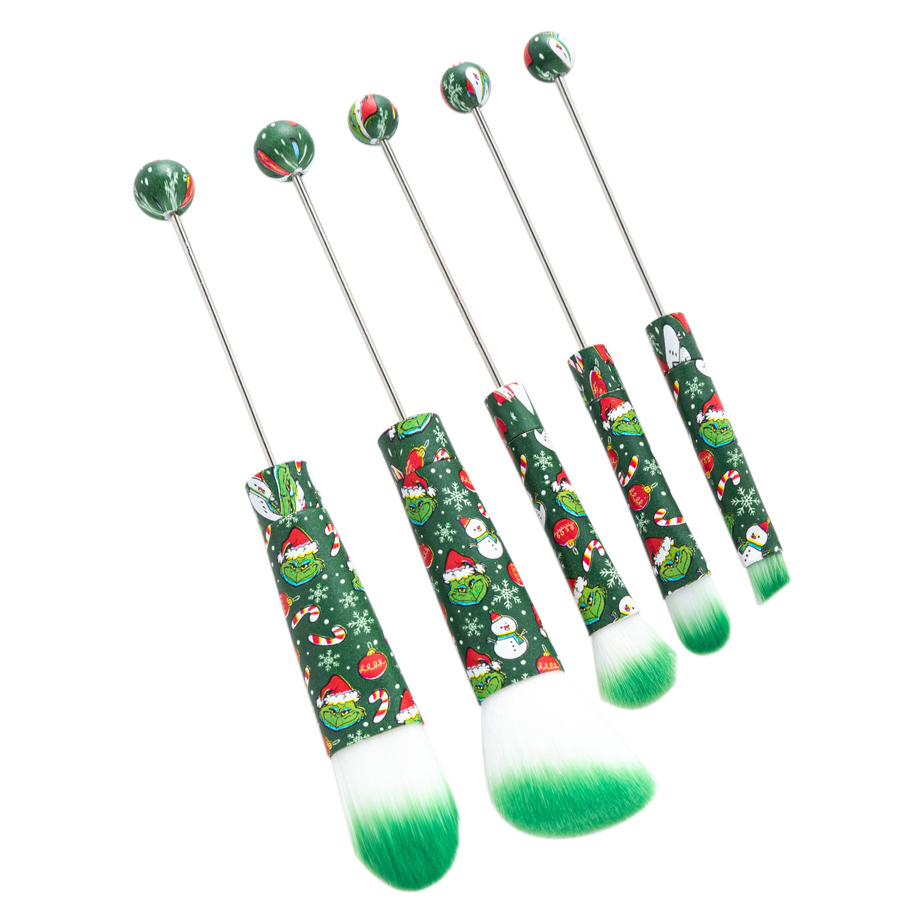 Nuevo cepillo de maquillaje DIY cuentas de metal cepillo de maquillaje cepillo de sombra de ojos cepillo de cejas cepillo de maquillaje de Navidad Halloween