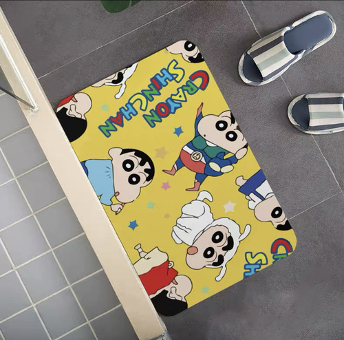 Cartoon Superman Diatom Mud Foot Mat Bathroom Bathroom Mat Technology Cloth Floor Mat Water-Absorbent Quick-drying Bathroom Non-Slip Mat