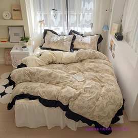 法式蝴蝶四件套纯棉公主复古床上用品2025新款被套床单三件套