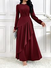 亚马逊欧美2025春季季新款设计感华贵时尚长袖长裙气质优雅连衣裙