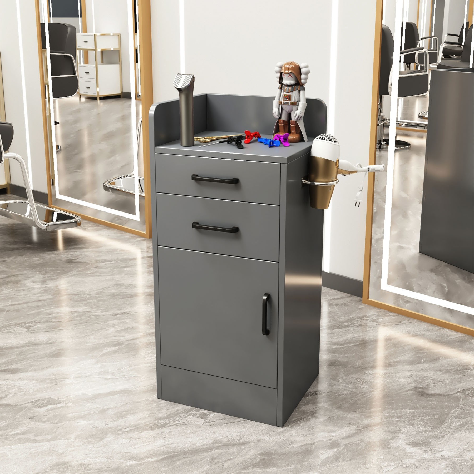 Nuevo gabinete de herramientas de peluquería de alta calidad gabinete de salón de peluquería carro móvil sin instalación móvil gabinete de herramientas de almacenamiento de madera sólida