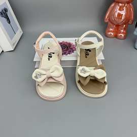 2024夏季韩版超纤皮软底女童EVA软底卡通沙滩鞋中小童女学生凉鞋