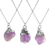 Multicoloured organic pendant, crystal necklace, natural ore, suitable for import